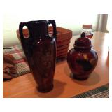 Indian vases by Wilhoas out of Zanesville Ohio