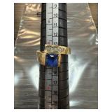 GOLD DIAMOND & SAPPHIRE RING
