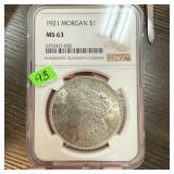 GRADED COINS MORGAN SILVER DOLLAR