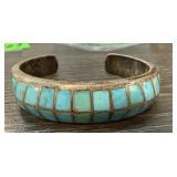 TURQUOISE STERLING SILVER CUFF BRACELET / JEWELRY