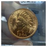 1904 BU INDIAN HEAD PENNY CENT 