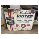 VINTAGE CAR RENTAL METAL SIGN