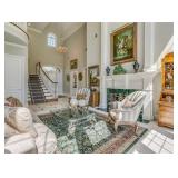 2 WOODEN ANTIQUE PIECES TO LEFT AND RIGHT OF FIREPLACE NOT FOR SALE