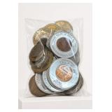 Bag of Assorted Metal Tokens and Coins