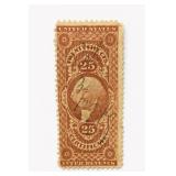 Orange 25 Cent Revenue Stamp