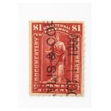 Red US Internal Revenue Postage Stamp