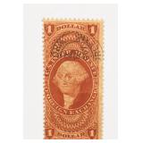 Orange One Dollar Postage Stamp