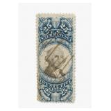 Blue and White Postage Stamp
