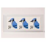 Three Blue Jay 20 Cent Postage Stamps