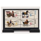 Block of Four Horse and Carriage Stamps