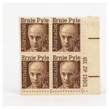 Block of Four Ernie Pyle Journalist Stamps