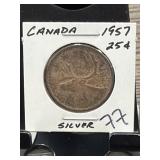 1957 Canada 25 Cent Coin