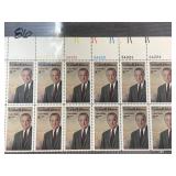 Sheet of Postage Stamps with Portrait Design
