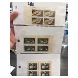 Three Sheets of Postage Stamps Blocks