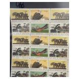 Sheet of Assorted Wildlife Postage Stamps