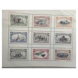 Sheet of Assorted Color Postage Stamps