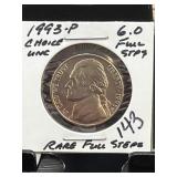 1993-P Jefferson Nickel in Holder