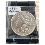 1890 Silver-Tone Dollar Coin in Sleeve