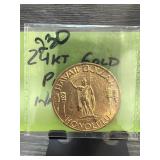 Gold-Tone Hawaii Commemorative Coin