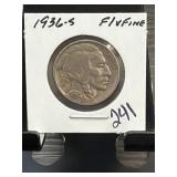 Buffalo Nickel in Paper Holder