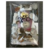 Assorted Coins in Plastic Bag