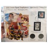 JFK Commemorative Stamp and Coin Display
