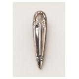 Silver-Tone Abstract Face Brooch