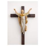 Wall Cross with Raised Religious Figure