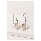 Silver-Tone Leaf Dangle Earrings