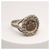 Gold-Tone Textured Statement Ring