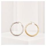 Silver-Tone and Gold-Tone Hoop Earrings