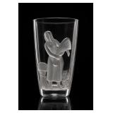 Clear Glass Vase with Woman Relief