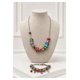 Colorful Beaded Necklace and Bracelet Set