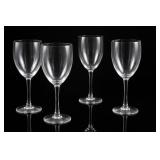 Set of Four Clear Glass Goblets