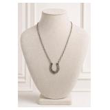Silver-Tone Horseshoe Pendant Necklace
