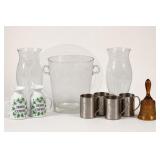 Assorted Glassware and Metal Drinkware Group