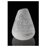 Etched Clear Glass Vase