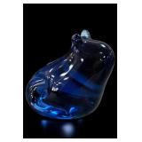 Blue Art Glass Pear Figurine