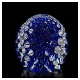 Blue and Clear Glass Decorative Egg