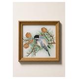 Framed Bird and Pinecone Print