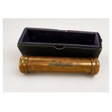 Brass-Tone Cylinder with Fitted Case