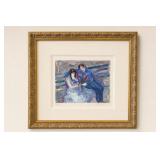 Framed Print of Couple on Bench