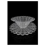 Clear Glass Bowl and Underplate Set