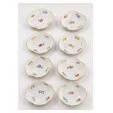 Set of Nine Floral Decorated Small Plates