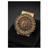 Gold-Tone Money Clip With Indian Head Cent