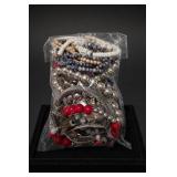 Bagged Assorted Costume Jewelry and Beaded Necklaces