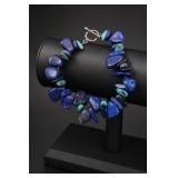 Chunky Blue and Green Stone Bead Necklace