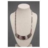 Silver-Tone Etched Metal Necklace