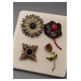 Assorted Costume Brooches and Pins Group