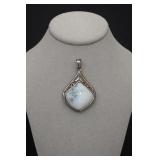 Wire-Wrapped White Stone Pendant